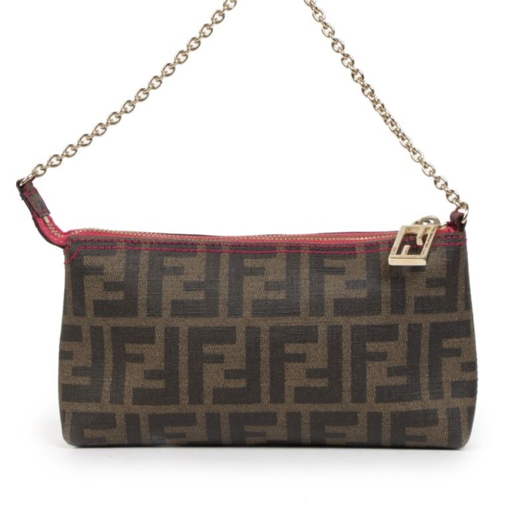 Fendi Zucca Spalmati Pink Pochette Bag